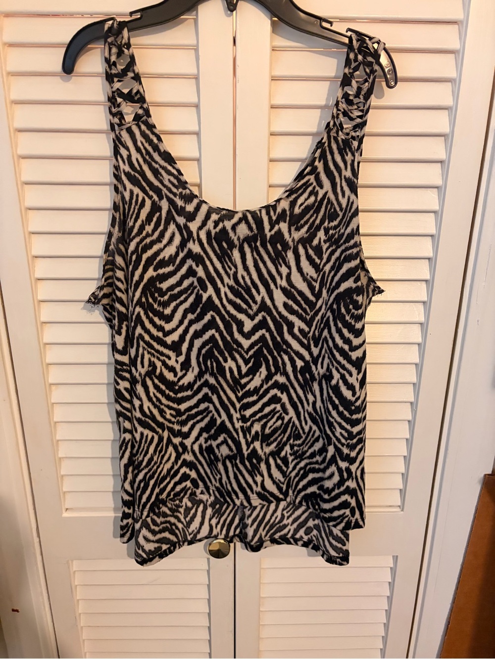H&M Black and White Zebra-Print Camisole Tank